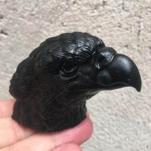 Natural obsidian eagle quartz crystal carved crystal skull Halloween 1PC