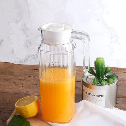 1Pcs1.1L PC Cold Kettle Acrylic Jug Household Resistance Heat Kettle Juice Plastic Transparent Tea Pot/ Kettle With Lid / Handle