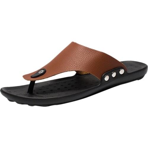 Casual Men Footbed Slide Sandals Flip Flop Beach Slipper Comfortable T-Strap Open Toe Slipper Shoes Мужская повседневная обувь