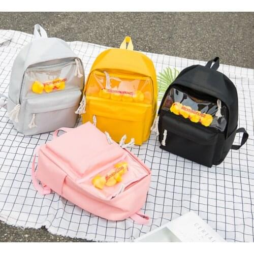 Fashion backpack canvas ladies backpack new duckling schoolbag teen girl laptop backpack outdoor travel backpack campus backpack