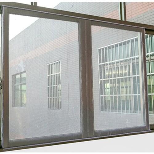 Self-adhesive Window Screen DIY Simple Adjustable Removable Washable Invisible Air Tulle for Summer TUE88