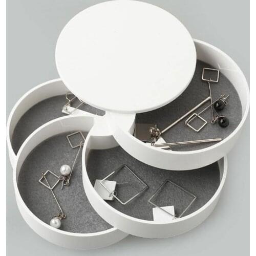 4-layer Jewelry Storage Box Earring Holder For Women Travel Jewelry Tray Case With Lid For Bracelets Rings
