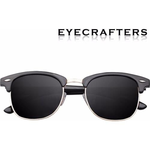 Brown Designer Inspired Classic Half Frame Horned Semi-Rimless Mens Womens Fashion Sunglasses Polarized Retro Eyewear 3016