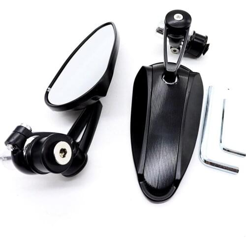 1 Pair Motorcycle Aluminum Bar End Rearview Mirrors Universal Motorcycle Handlebar Rearview Mirrors