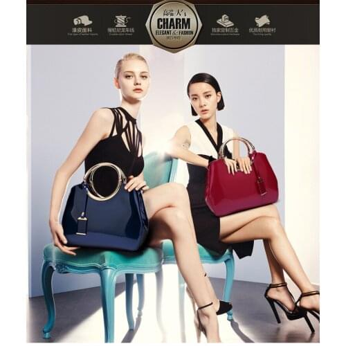 Womens Bags Patent Leather Handbags Bridal Wedding Tote Women Shoulder Messenger Bag Stereotyped purses bolsa de mujer sac bags