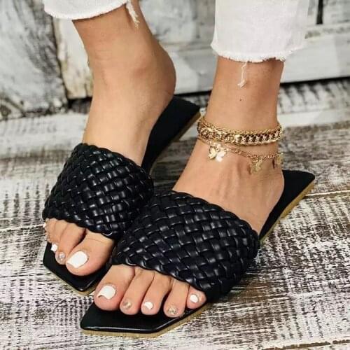 2021 Summer Flat Shoes Women Slippers Design Outdoor Slippers Solid Color Home Shoes Womens Slippers Free Shipping Big Size 43