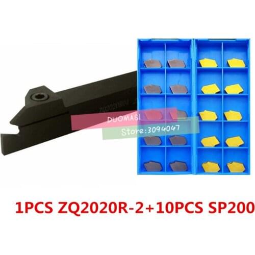 ZQ2020R-2 ZQ2020R-3 ZQ2020R-4 CNC lathe tool 1pcs + SP200 SP300 SP400 NC3020/NC3030 PC9030 CNC carbide insert 10pcs = 11pcs/set