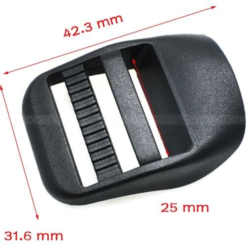 100pcs/pack 1" Ladder Lock Slider Plastic Buckles Backpack Straps Webbing 26mm Black