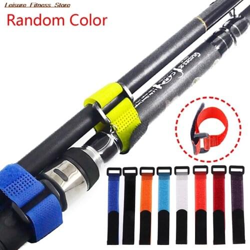 10x Reusable Fishing Rod Tie Holder Strap Fastener Ties Fishing Tools Supply