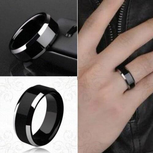 11.11 Big Promotion Glamour Titanium Ring Gold Anti-allergy Smooth Simple Wedding Couples Rings Bijouterie for Man or Woman Gift