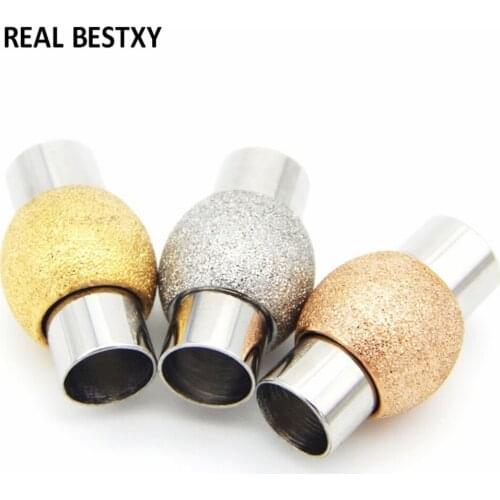 20pcs/lot hole size: 2/3/4/5/6/7/8mm sand effect Magnetic Clasps Leather Cord Bracelets Connectors For DIY Jewelry Making buckle