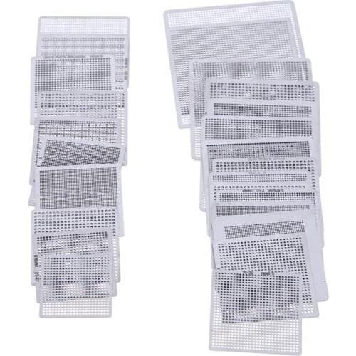 27 PCS BGA Stencil Direct Heat Reballing Universal Stencil Template Set Steel for Reballing the BGA IC Heated by Hot Air Machine