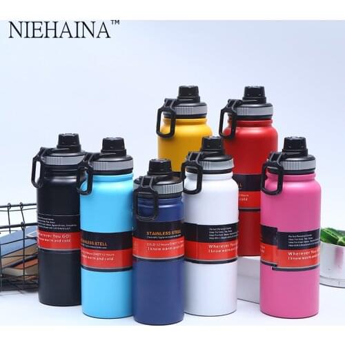 800Ml 304 Large Capacity Stainless Steel Vacuum Sports Bottle Creative Outdoor Sports Portable Insulation Climbing Space Bottle