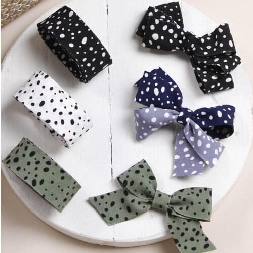 5 yards Double-sided Dots Printed Ribbon DIY Bow Hair Accessories Clothing Decoration Trim Gift Bouquet Packaing Material
