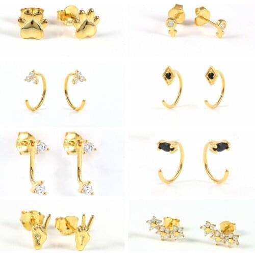 Aide 925 Sterling Silver Cat Paw Stud Earrings For Women 2021 Trend Piercing Earring Jewelry Girl Party Gift Pendientes Brincos