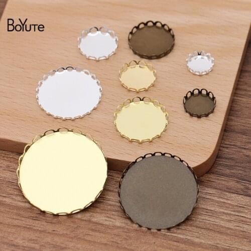 BoYuTe (100 Pieces/Lot) 10-12-14-15-16-18-20-25-30-35MM Cabochon Base Settings Diy Blank Tray Bezel Handmade Accessories