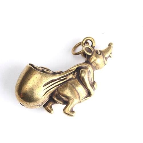 Keychain Cute Keychain Pendant Brass Bag Count Money Zodiac Mouse Lucky Rat Play Hanging Antique Bronze Medallion Key Gift