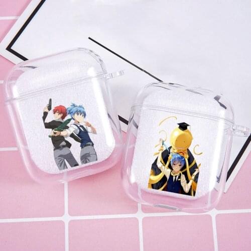 Anime Japanese Assassination Classroom Earphone Cover for Airpods 1 2 Wireless Earphone Case for Air Pods Soft TPU Clear Coque