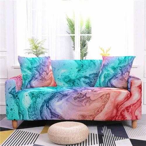 3D Digital Printed Sofa Cover Rainbow Series All Cover High Elastic Couch Cover for Living Room Soft Smooth Anti-slip Slipcover
