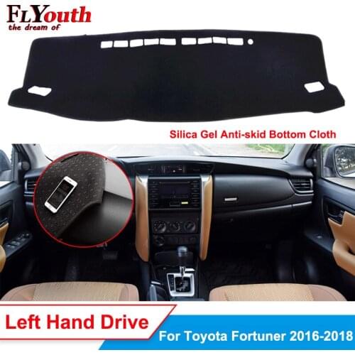 Car Dashboard Cover For Toyota Fortuner 2016-2018 Silicone Non-Slip Dash Mat ANti-UV Carpet Automobile Sun Shade Pad Carpet Dash
