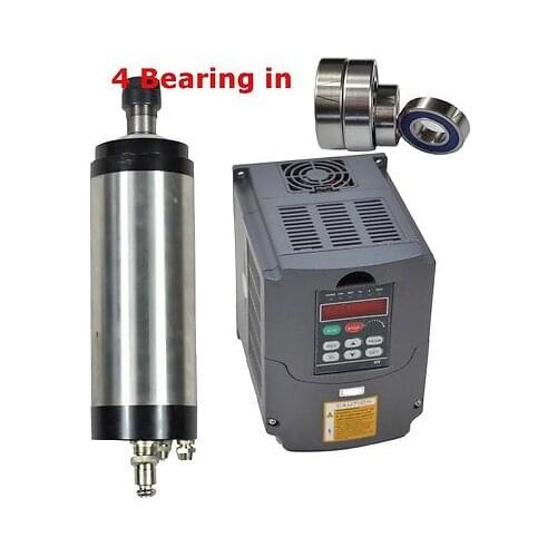 CNC spindle 3KW water cooled ER20 4 bearings SPINDLE MOTOR for milling & matching frequency inverter motor speed controller vfd