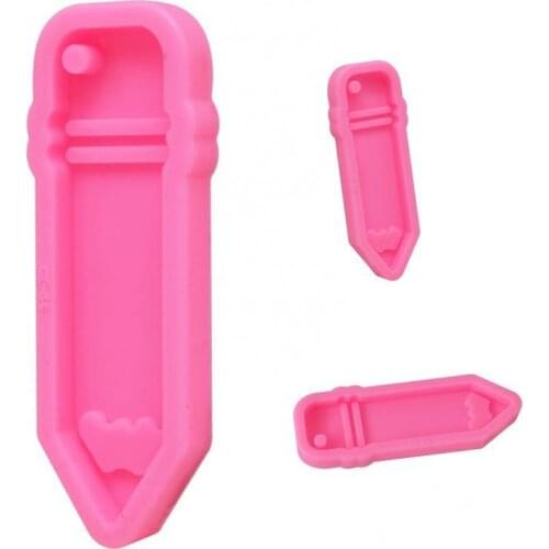 DIY Epoxy Silicone Pen Pencil Key Chain Shape Cake Fondant Baking Mold Tools