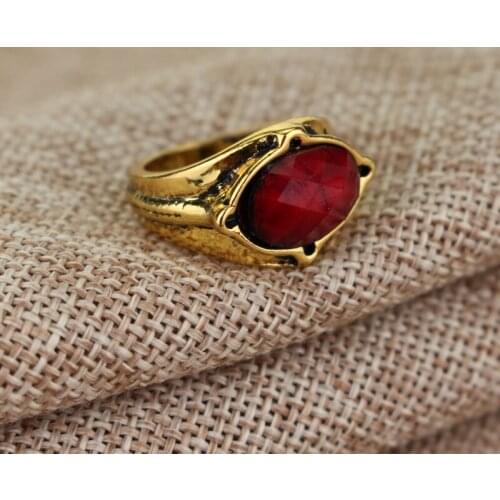 Dongsheng New Red Crystal Created Wedding Ring Rose Gold Color Austrian Crystals for Men Women Finger Ring -25