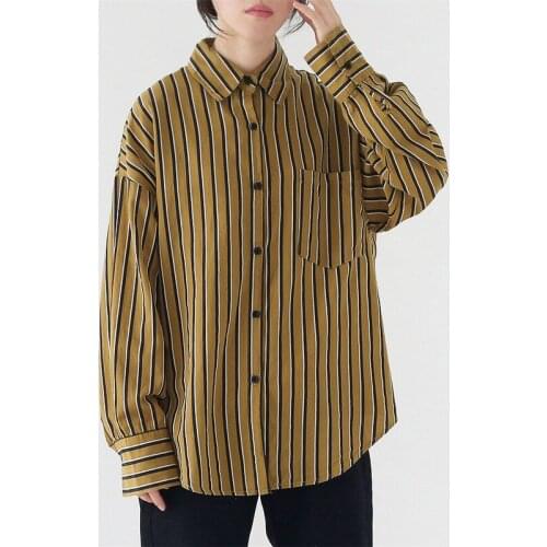 Женские рубашки в полоску Fairynatural China At AliExpress