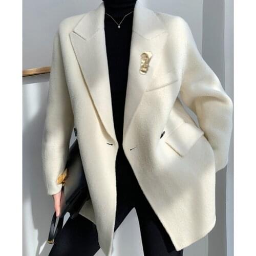 Cashmere coat 2021 new woolen coat suit Plus size fashion women