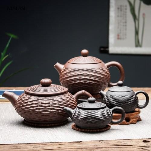Chinese Yixing tea pot Large capacity Purple Clay Xishi filter Teapot beauty kettle Raw ore Handmade Tea set Authentic Drinkware
