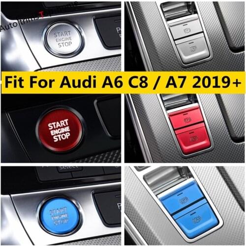 Engine Start Stop / Central Handbrake P A Auto Switch Button Cover Trim Interior Accessories Fit For Audi A6 C8 / A7 2019 - 2021