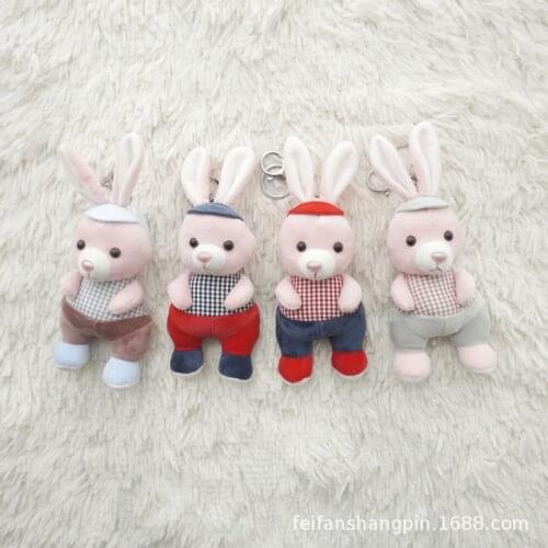 Korean Keychain Baseball Bunny Charm Key chain Cartoon Wearing Hat Bunny Keychain Accessories Friends Womens Bags Gift Keychain