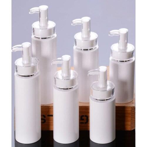 HOT (20pcs) 120ml 160ml 200ml empty white plastic spray pump, lotion pump bottle High-end cosmetics bottles acrylic pump head