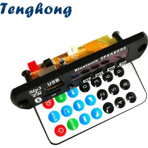 Tenghong Handsfree MP3 Player Decoder Board Bluetooth 4.2 DC5V 9V 12V alifmpier Car FM Radio Module Support TF USB AUX Recorders