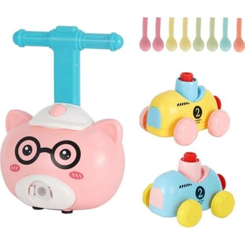 Cartoon Animal Balloon Powered Car Fun Inertial Power Car Balloon Toy for Children Gifts