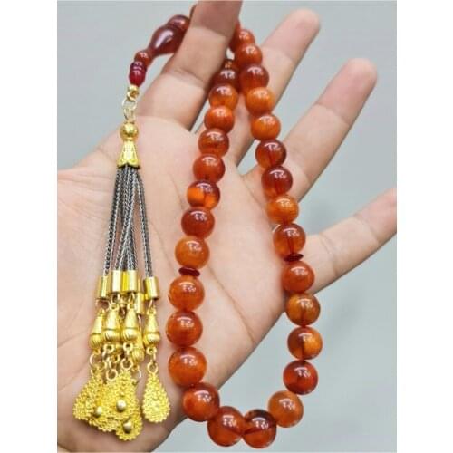Islamic Tasbih Muslim Rosary Beads 33 Prayer Rosary For Men Bracelet For Men Accessory amber oltu amber stone Handmade Turkey