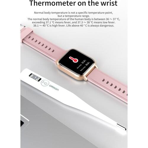 New GT01 Smart Watch All Day Temperature Monitoring Bracelet Calls To Remind Offline