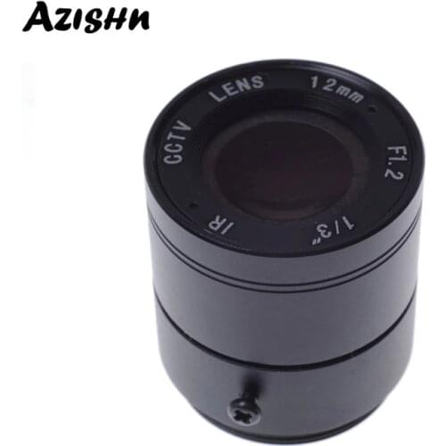 Wholesale CCTV CS lens 12mm 26.2 degree 1/3" F1.2 CCTV Fixed Iris IR Infrared CS Mount Lens For Security CCTV Camera