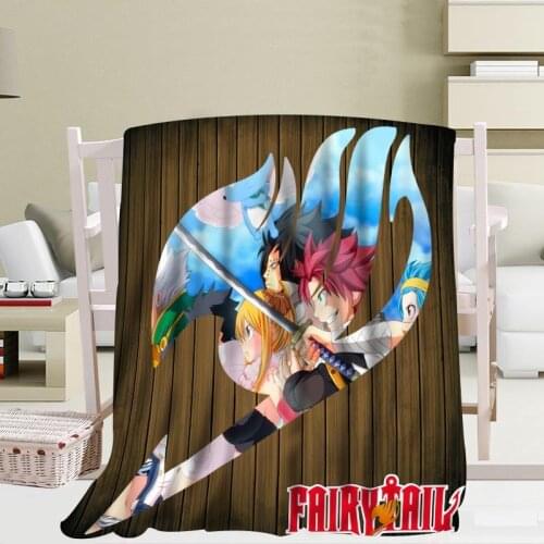 P+ Fairy Tail Blanket Soft DIY Sofa Bed Blanket Kid Adult Warm Custom Blanket Size 56x80Inch50X60Inch40X50Inch