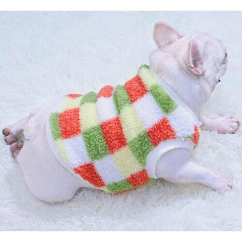 Pet clothes autumn and winter clothes plus velvet warmth Bulldog Pug fat dog short body winter clothes lamb wool dog clothes
