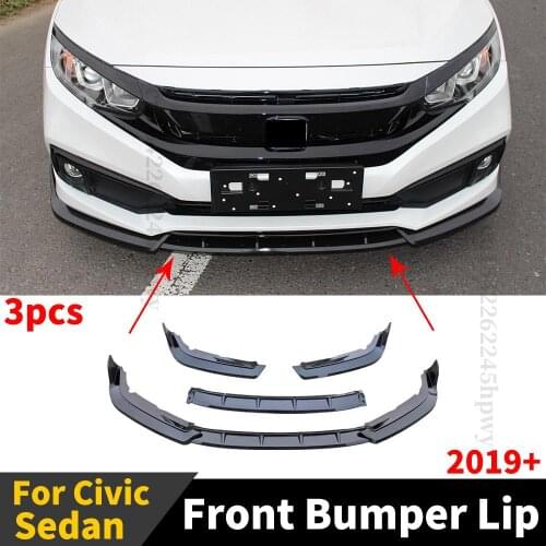 Front Bumper Lip Chin Guard Decoration Tuning Accessories Splitter Cover Styling For Honda Civic Sedan 2019 2020 2021 2019