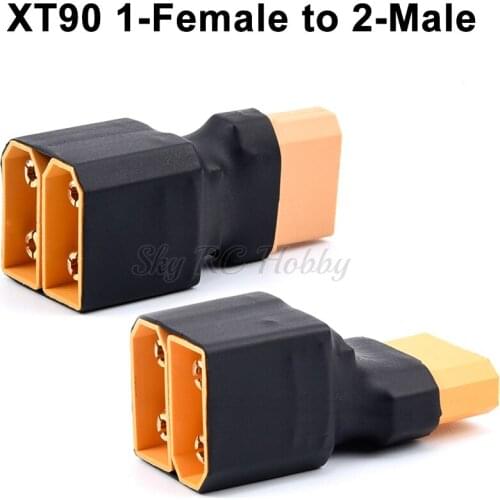NEW XT90 1 Female to 2 Male Parallel / Series Adapter Lipo Battery Converter Connector Plug For RC Car Plane Parts
