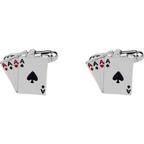 Poker Cufflinks for Mens Shirt Accessories Gold Color High Quality Cuff Links Buttons Wedding Men Jewelry Groomsmen Gifts