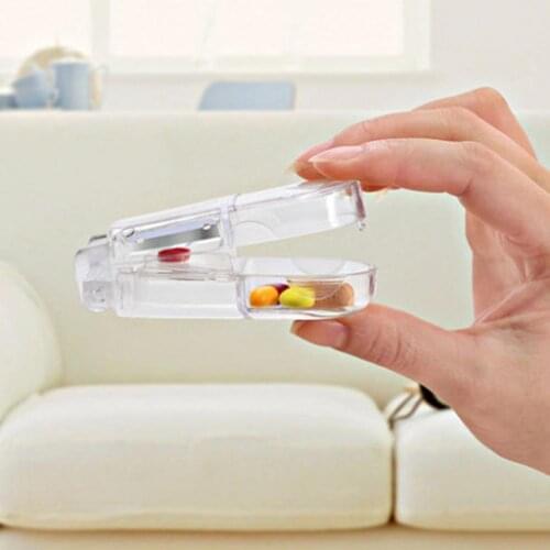 Portable Pill Case Cutter Box Convenient Tablet Cutter Splitter Medicine Pill Holder Pill Cutter box