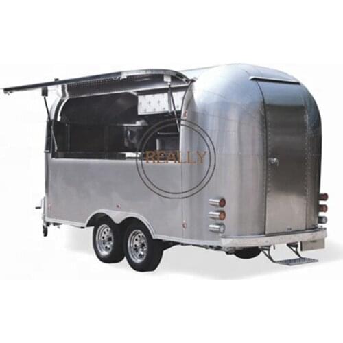 Stainless Steel Catering Trailer Food Truck Mobile Kitchen Snack Ice Cream Donut Vending Machine Hot Dog Coffee Cart for Sale