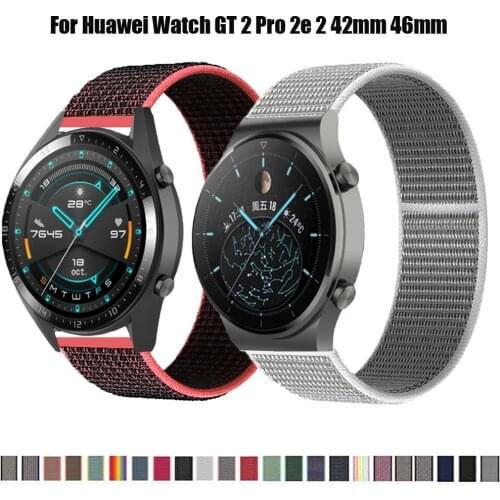 Nylon StrapFor Huawei Watch GT 2 Pro 2e 20mm 22mm Wrist belts Sport WatchBands for huawei watch GT 2 42mm 46mm Loop Bracelets