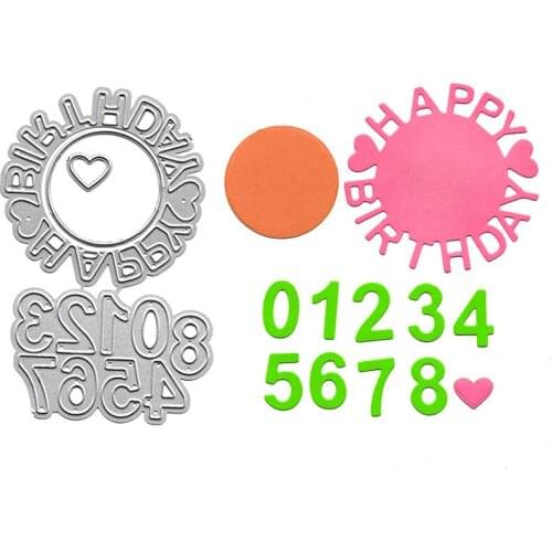 Happy Birthday Slimline Dies Scrapbooking Embossing Folders for Cards Making Craft Metal Cutting Dies Photo Alum Card DIY