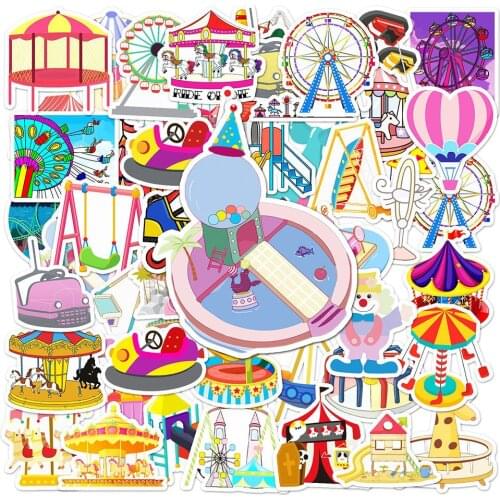 10/30/50PCS Cute Amusement Park Cartoon Graffiti Stickers Travel Luggage Guitar Fridge Laptop DIY Kid Toy Waterproof Sticker