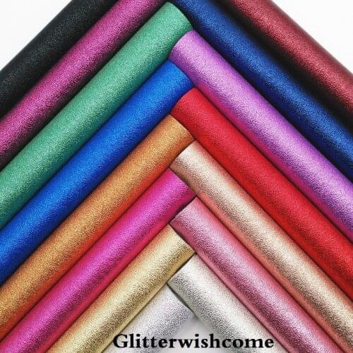 Glitterwishcome 21X29CM A4 Size Vinyl For Bows Embossed Metallic Leather Fabirc Faux Leather Sheets for Bows, GM094A