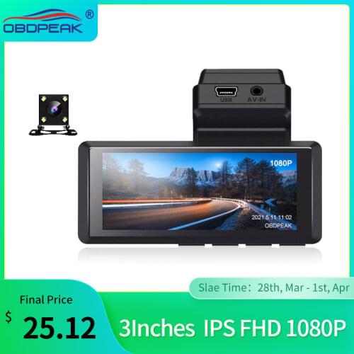Mini Smart DVR Dash Camera Car Dvr FHD 1080P WDR G-Sensor Night Vision Large Wide Angle Video Recorder Dashcam Front and Rear